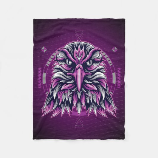 Eagle Purple Geometric Fleece Deken (Voorkant)