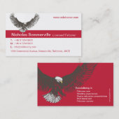 Eagle red & white falconry personal visitekaartje (Voorkant / Achterkant)