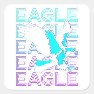Eagle Retro Vierkante Sticker