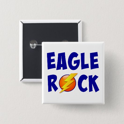 Eagle Rock Lightning Bolt Vierkante Button 5,1 Cm (Voorkant /achterkant)