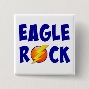Eagle Rock Lightning Bolt Vierkante Button 5,1 Cm
