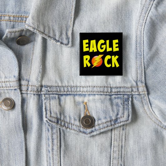 Eagle Rock Lightning Bolt Vierkante Button 5,1 Cm (In situ)