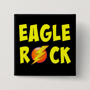 Eagle Rock Lightning Bolt Vierkante Button 5,1 Cm