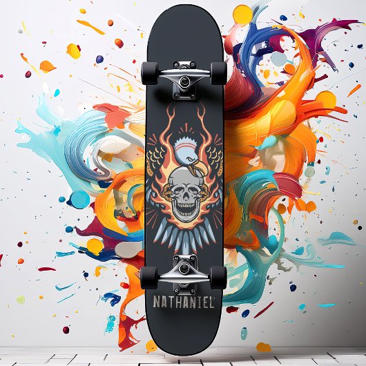 Eagle Skull Custom Name Skateboard
