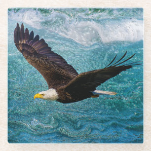 Eagle Soaring boven het Storm Glazen Onderzetter