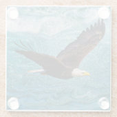 Eagle Soaring boven het Storm Glazen Onderzetter (Achterkant)