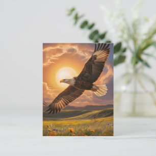 Eagle Soaring Sunset Briefkaart