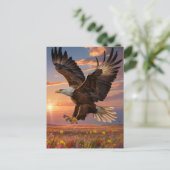 Eagle Soaring Sunset Briefkaart (Staand voorkant)