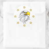 Eagle-sterren Ronde Sticker (Tas)