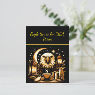 Eagle stijgt onder sterren briefkaart