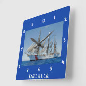 Eagle Tall Ship Wall Clock Vierkante Klok (Hoek)