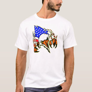 Eagle Tearout W/American Flag Tattoo T-shirt