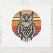 Eagle Uil retro zonsondergang Sparkling Wijnetiket (Enkel label)