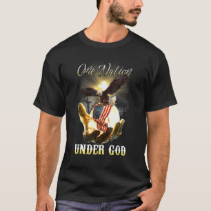 Eagle Usa Christelijke patriot 1 natie onder God T-shirt