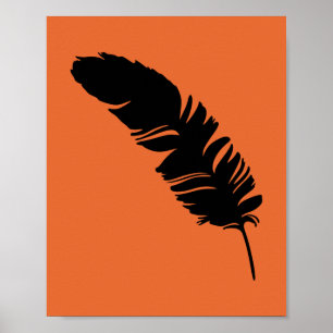 Eagle veren zwarte silhouet poster