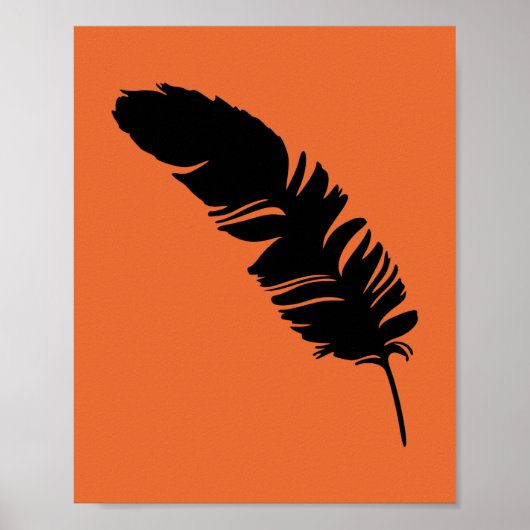 Eagle veren zwarte silhouet poster (Voorkant)