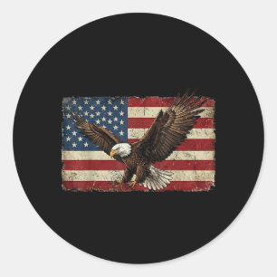 Eagle Vlag Amerikaanse Patriottische VS Amerika 4 Ronde Sticker