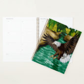 Eagle Vliegen Over Rivier en Bergen Gepersonalisee Planner (Display)
