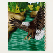 Eagle Vliegen Over Rivier en Bergen Gepersonalisee Planner (Achterkant)