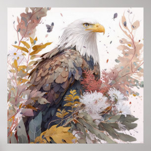 Eagle Vogel Portret Dier Schilderen Wildlife Grati Poster