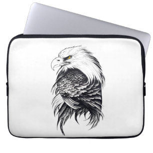 Eagle Wild Animal Natuur Illustratie Art Tattoo Laptop Sleeve