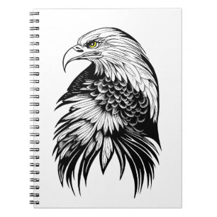 Eagle Wild Animal Natuur Illustratie Art Tattoo Notitieboek