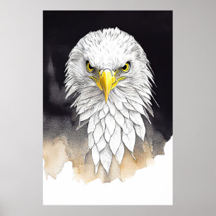 Eagle Wilde Dier Natuur Waterverf Kunst Schilderen Poster
