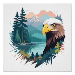 Eagle Wildlife Animal Natuur Buiten Wilderness Perfect Poster