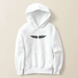 Eagle wing print black Kids' Hoodies