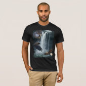 Eagle, Wolf, Corbeau & Chutes Nature Scène T-Shirt (Devant entier)