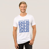 Eagles Distressed LB, GraphicLoveShop Tri-Blend Shirt (Voorkant volledig)