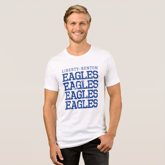 Eagles Distressed LB, GraphicLoveShop Tri-Blend Shirt (Voorkant volledig)
