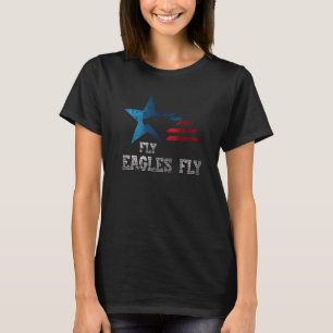 Eagles Fly Usa American Flag Distress T-shirt