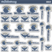 Eagles gepersonaliseerde naamlabels | Stickers van (Voorkant)