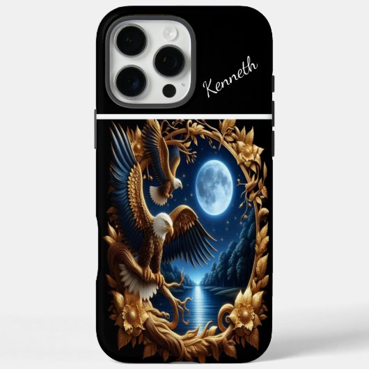 Eagle's maanverlichte oceaan Case-Mate iPhone case (Achterkant)