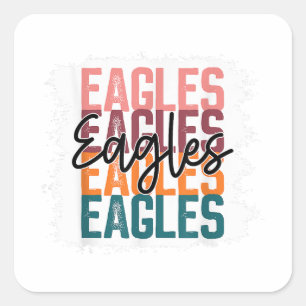 Eagles School Sports Fan Team Spirit Vierkante Sticker