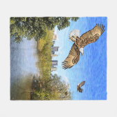 Eagles Scioto River Columbus Ohio Fleece Deken (Voorkant (Horizontaal))