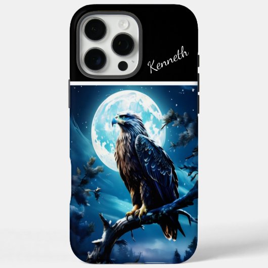Eagle's verlichte maanverlichte horloge Case-Mate iPhone case (Achterkant)