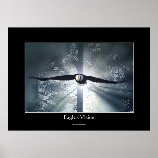 Eagle's Vision Misty Forest Wildlife Fantasy Art Poster (Voorkant)