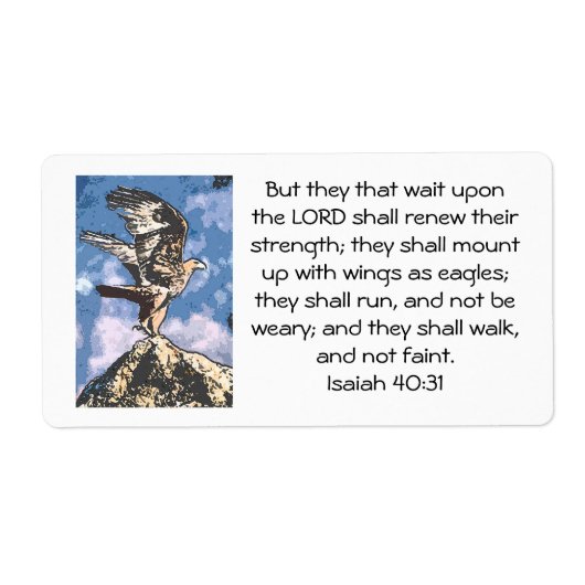 Eagles Wings - Isaiah 40:31 Etiket (Voorkant)