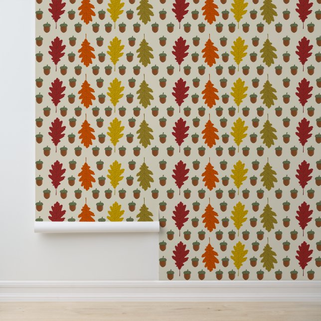 Eak-bladeren en Aak-Herfst herfst gepatterd Behang (Applicatie)
