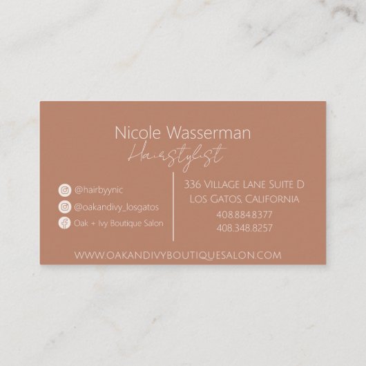 Eak + Ivy Visitekaartje (Achterkant)