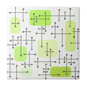 Eames Era Art Crosshairs Chartreuse 1950 Tegeltje