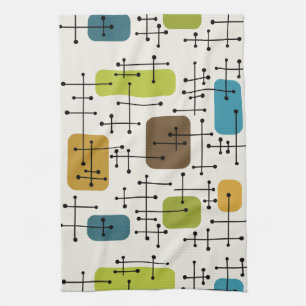 Eames Era Art Crosshairs uit de jaren 1950 Theedoek