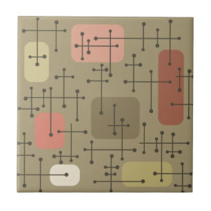 Eames Era Art Crosshars Botanical uit 1950 Tegeltje