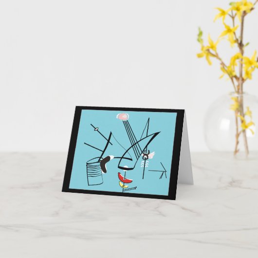 Eames Era Art Style Cartes pour notes "Unconnect B (Fleur jaune)