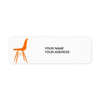 Eames gegoten plastic zijstoel etiket