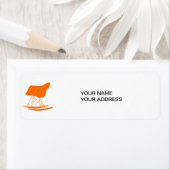 Eames gevormde plastic schommelstoel etiket (Insitu)