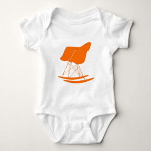 Eames rocker stoel in sinaasappel romper