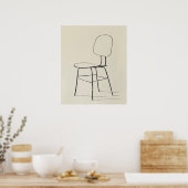Eames Stoel midden eeuw moderne minimalistische li Poster (Keuken)